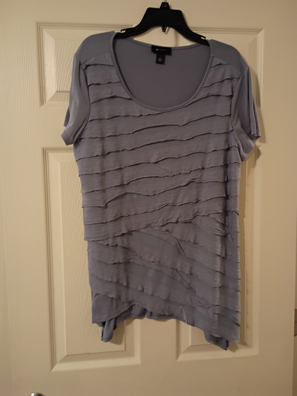 AB Studio Lavender Layered Ruffle Short Sleeve Tee